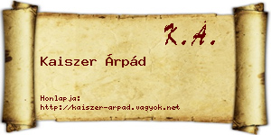 Kaiszer Árpád névjegykártya